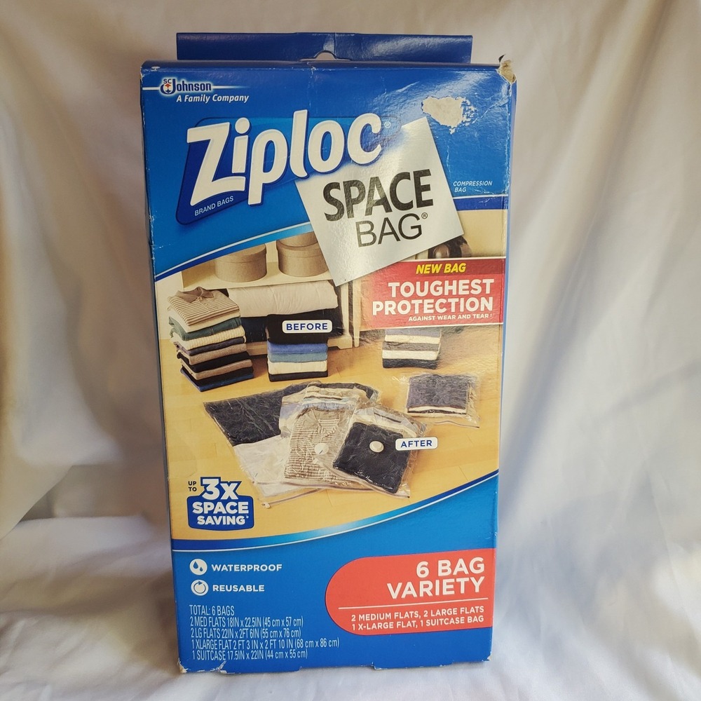 Ziploc Space Bag Clothing Vacuum Seal Flat Combo 6 Bag Variety Pack